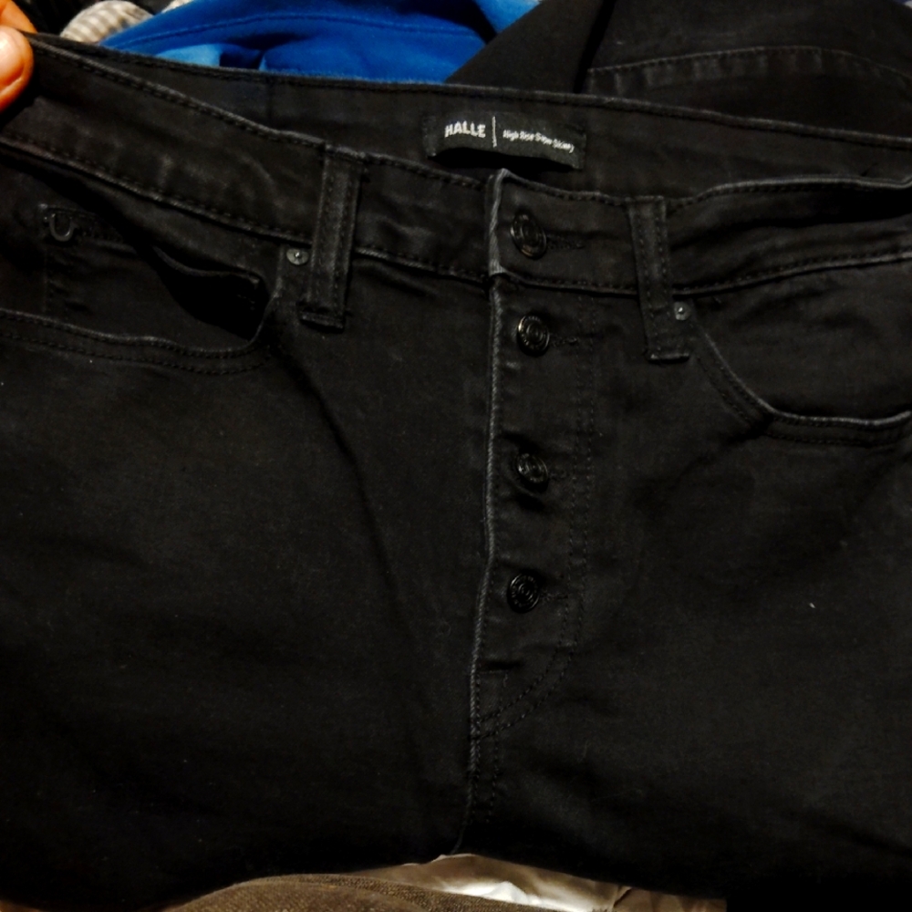 True Religion Black Halle Jeans High Rise Super Skinny